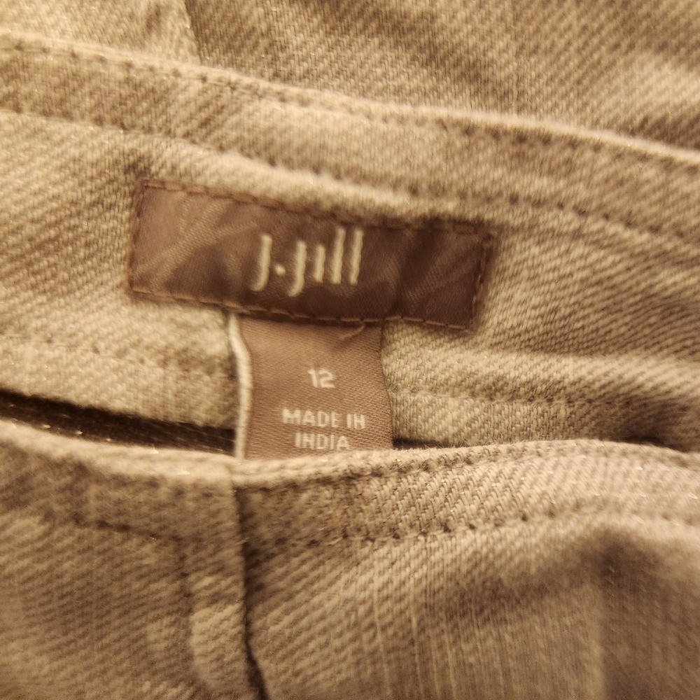J. Jill Neutral Linen-Blend Midi Skirt in Light Taupe - Picture 2 of 11